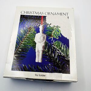 Hutschenreuther Christmas Toy Soldier White Biscuit Porcelain Ornament & Box